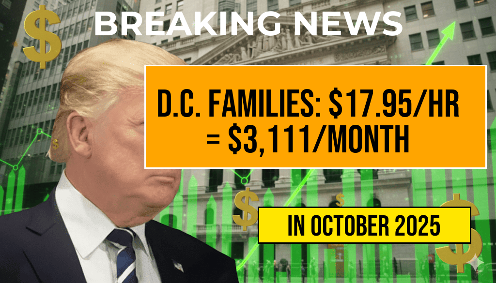 D.C. Families: Earning $17.95 an Hour Equals Approximately $3,111 Monthly Before Taxes