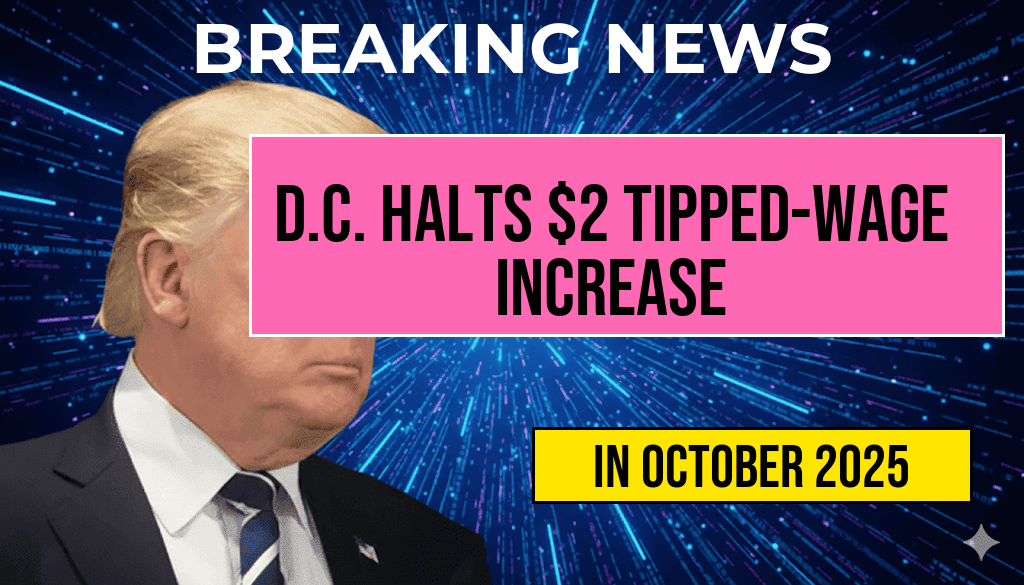 D.C. Halts $2 Tipped-Wage Increase, Potentially Costing Servers $4,160 Annually Compared to Original Plan
