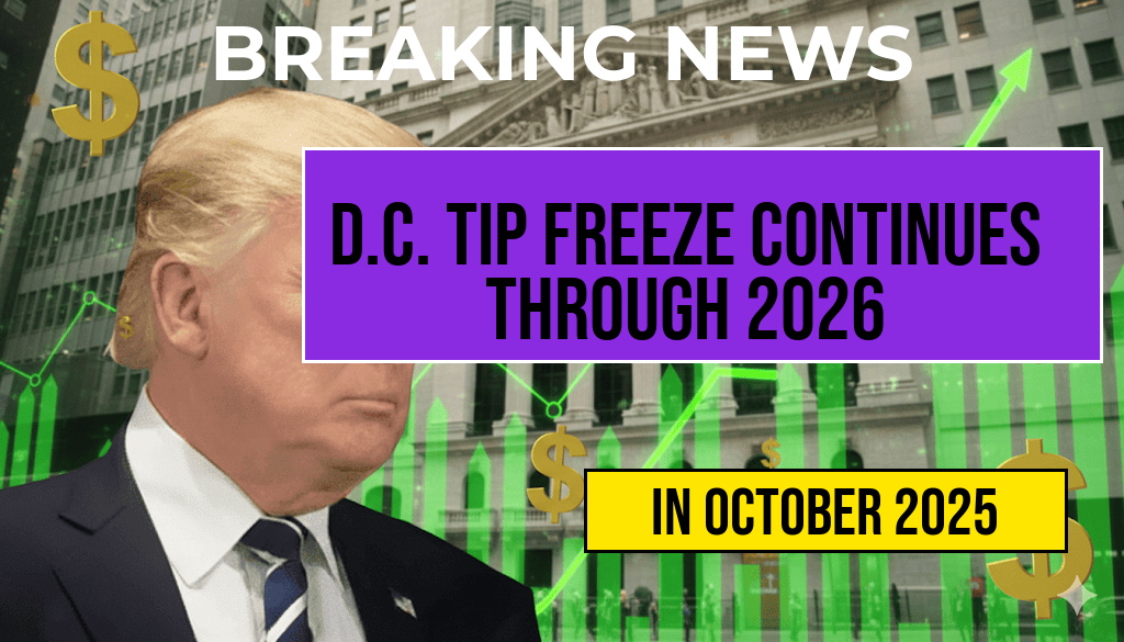 D.C. Tip Freeze Through July 2026 Keeps Thousands at $10 an Hour, Offering No Base Wage Increase This Year