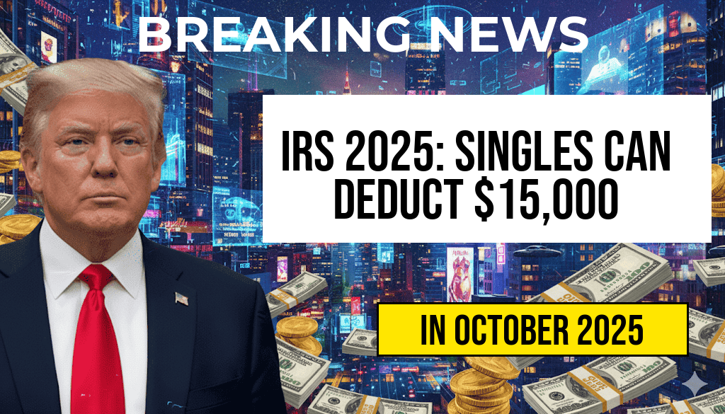 IRS Inflation Adjustment: Singles Can Claim Up to $15,000 Deduction in 2025, Worth Over $1,650 Based on Tax Rate