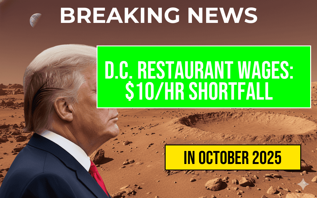 Restaurant Wage Update: D.C. Maintains $10 Base Salary, Resulting in $4,160 Annual Shortfall Compared to $12 Hourly Rate