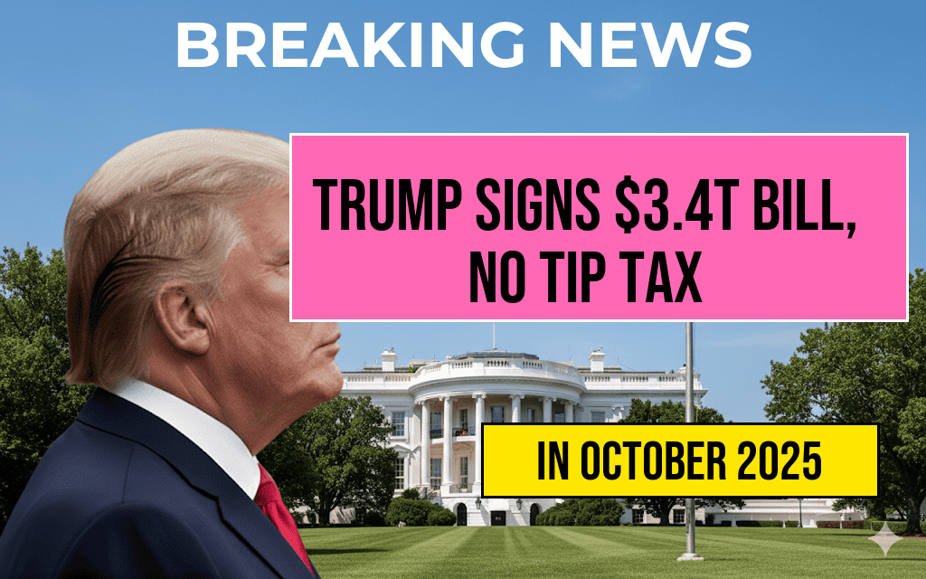 Trump Signs $3.4 Trillion Mega-Bill with $4 Trillion Debt Increase, While Pledging No Tax on Tips